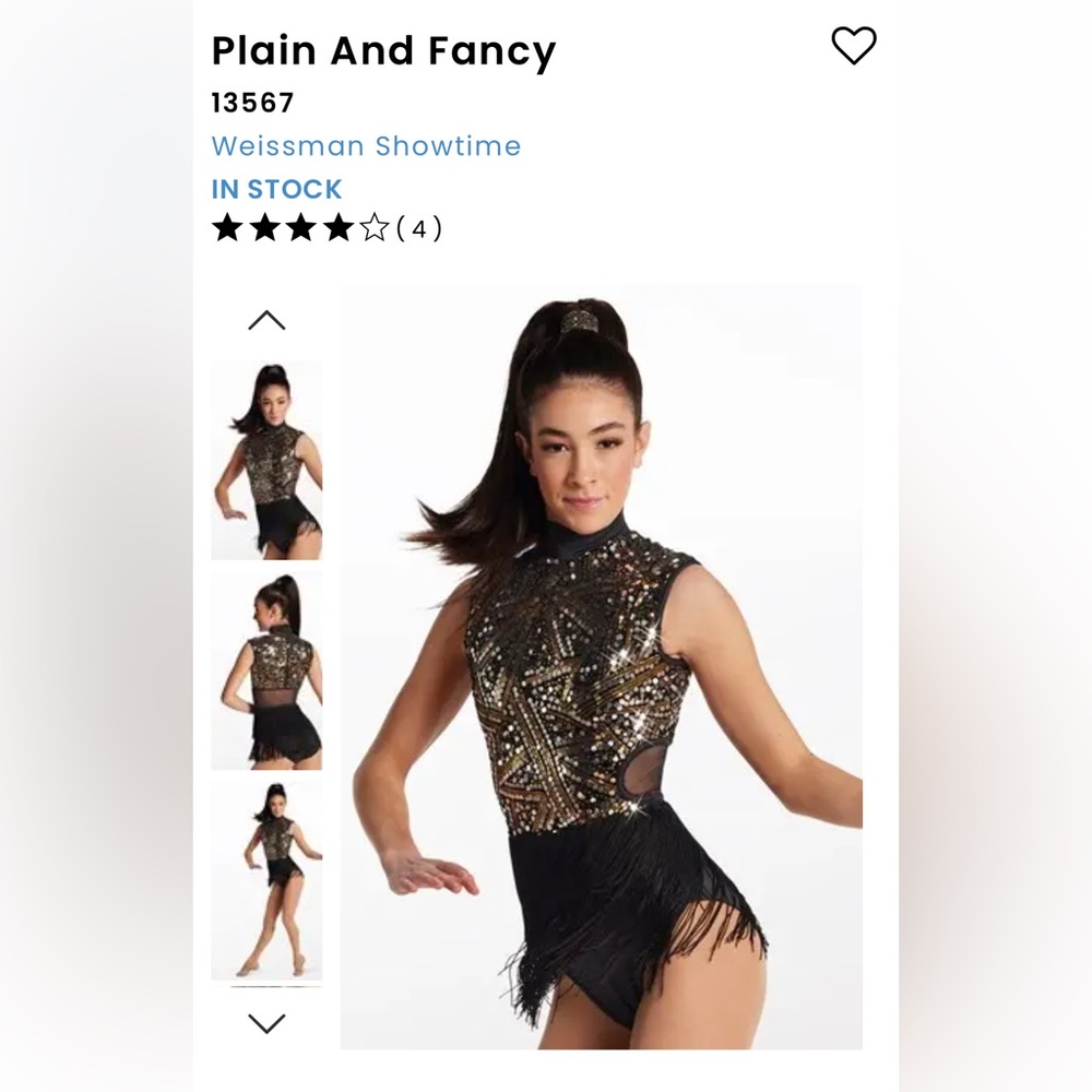 Weissman Black and Gold Dance Costume